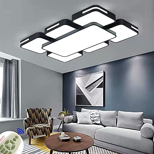 LED Lámpara de Techo 78W Interior Plafón Moderna LED de Techo Rectangular De Dormitorio Pasillo Cocina Sala Salón Comedor (Regulable 3000-6500K)