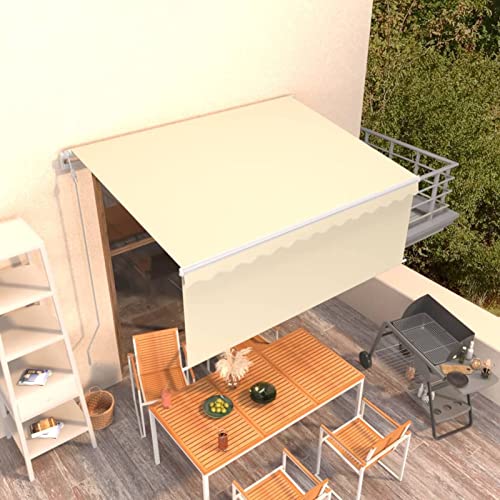 Leepesx Toldo automático retráctil con persiana, Toldos Exterior, Toldo De Terraza, Toldo Enrollable Exterior, Toldos Verticales, Toldos para Patio, Color Crema 3x2,5m