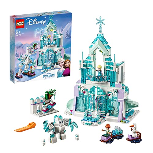 LEGO 43172 Disney Princess Palacio Mágico de Hielo de ElsaJuguete de ConstrucciónRegalos para Niñas y Niños 6 Años