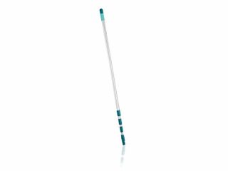 Leifheit Palo de acero, palo telescópico de 130 a 400 cm con conexión Click System, palo extensible de limpieza con cabezal antideslizamiento