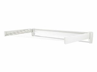 Leifheit Tendedero de pared Telegant 81 Protect Plus, tendedero extensible de diseño compacto, tendedero de ropa plegable ideal para baño o balcón