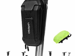 LEMEGO Bolsa de Scooter Eléctrico, Soporte Impermeable EVA Concha Manillar Scooter Eléctrico de Gran Capacidad 2.2L Bolsa de Tubo Frontal y Cubierta de Lluvia para Xiaomi M365 Segway Ninebot ES1/2/3/4