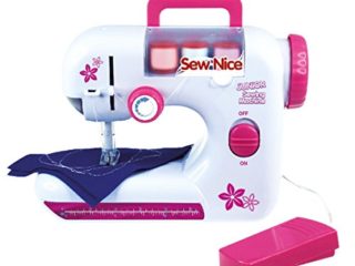 Lena- Máquina niños, Funciona con Pilas, con Hilo de Coser y Cinta métrica, Color carbón (SIMM Spielwaren 42521)