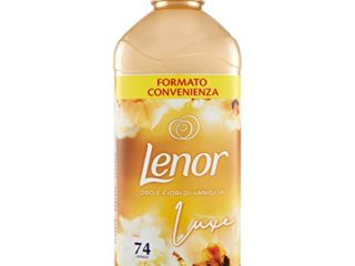 Lenor Suavizante lavadora concentrado, 74 lavados, oro y flores de vainilla, perfuma cada noche hasta una semana
