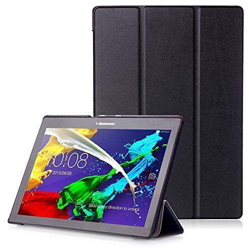 Lenovo Tab 2 A10 / Tab3 10 Plus / Tab3 10 Business Funda - Carcasa Función Despertador/Reposo Automático para Lenovo Tab 2 A10-30 / A10-70 / Tab3 10 Plus / Tab3 10 Business 10,1" Tablet, Negro