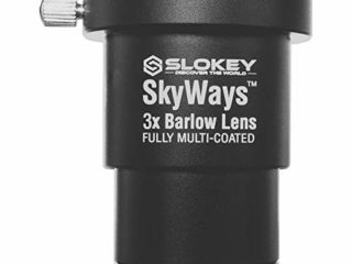 Lente Acromática Barlow 3X Pro Slokey SkyWays de Calidad Óptica Superior tratada con FMC y Anti-reflejante para una Imagen Nítida y Luminosa - Súper Ligera, Compacta y Resistente (1,25”)