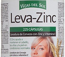 LEVA ZINC Complemento alimenticio de zinc, levadura de cerveza y vitamina E para ayudar a prevenir la caída del cabello también bueno para cabello piel y uñas Suplemento de vitaminas para fortalecer el pelo 225 cápsulas vegetales HIJAS DEL SOL vegano