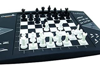 Lexibook ChessMan® Elite Juego de ajedrez inteligente, 64 niveles de dificultad, LED, alimentado por batería o adaptador de 9V, negro / blanco, CG1300