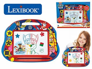 LEXIBOOK Paw Patrol La Patrulla Canina Tablero de Dibujo magnético mágico Multicolor, Juguete Creativo artístico Muchachos, Pluma de la Aguja y Sellos, Azul/Roja