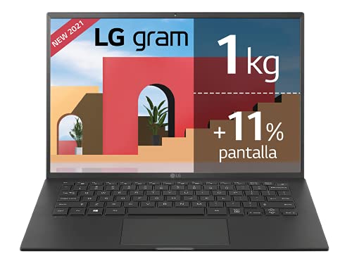 LG Gram 14Z90P-G.AA88B - Odenador Portátil i7 14 pulgadas ultrafino, Windows 11, 16GB RAM, 512GB SSD, Teclado QWERTY, color Negro