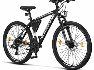Licorne Bike Bicicleta de montaña prémium para niños, niñas, hombres y mujeres, cambio de 21 velocidades, para hombre, Effect, Niñas, negro/blanco (2 frenos de disco), 27.5 inches