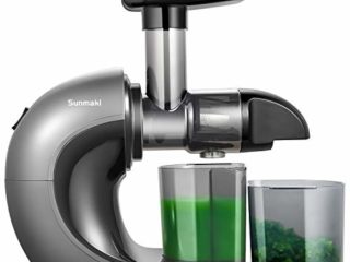 Licuadora Prensado en Frio,Sunmaki Licuadora Frutas Verduras,Extractor de zumos con motor silencioso y función inversa,fácil de limpiar,alto rendimiento de jugo y pulpa más seca para verduras y frutas