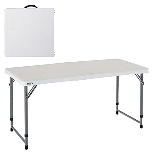 LIFETIME 4428 - Mesa plegable multiusos ultrarresistente, UV100, 122x61x56 - 91.5 cm, Color Blanco