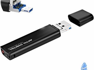 LightREC - Mini grabadora activada por voz - Unidad flash USB delgada | 26 horas de batería | 8GB - 94 horas de capacidad | Grabador de sonido USB Memory Stick fácil de usar | por aTTo Digital