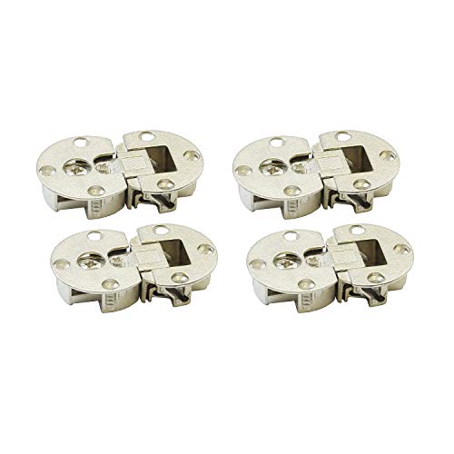 LIKERAINY 90 Grado 3D de Ajustable Bisagra para Puerta Abatible 35mm Bisagras para Solapas de Madera Puertas de Empotrado Mueble Armario Juego de 4