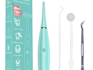 Limpieza dental, Limpiador Bucal de 5 Modos, Set de Limpiador de Sarro Dental en Casa con 3 Accesorios de Cepillo Sarro para la Quita Sarro, la Limpieza Bucal y el Blanqueador Dental.(Cyan)