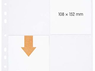 Line 100 Fundas para Guardar Transparentes A4, divididas en 4 Partes A6, lámina Transparente con inserción por el Alto