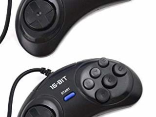 Link-e : 2 X controlador, mando, gamepad de 6 botones para la consola de juegos SEGA Megadrive, Genesis, Master System