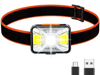 Linterna Frontal LED, 1800 Lux Lámpara de Cabeza Recargable Súper Brillante con 5 Modos de Luz Frontal USB IPX5 Ligero Impermeable para Pesca, Camping, Lectura, Senderismo, Ciclismo, Caza