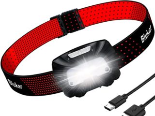 Linterna Frontal LED Recargable, Blukar COB Linterna Cabeza Recargable USB de 6 Modos, Super Brillante Con Modo de Inducción Ligera y Impermeable para Correr, Acampar, Pescar, Ciclismo