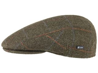 LIPODO Gorra Estampado a Cuadros - Gorra con Lana Forrada - Made in Italy - Tallas 49-61 cm - Gorra de Hombre con Pico - Gorra otoño/Invierno Verde Oliva 59 cm
