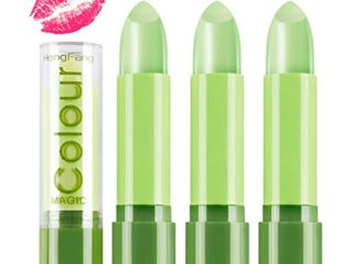 Lishang 3Piezas Impermeable Hidratante Pintalabios Cambia Color Natural Lápiz Labial Aloe Vera Pintalabio Larga Duración Mate Maquillaje Regalo Pintalabios Kit Novia Mujeres Niña Regalo (3piezas)