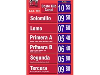 Lista Oficial de Precios para Ternera/Cartel Porta Precios Ternera