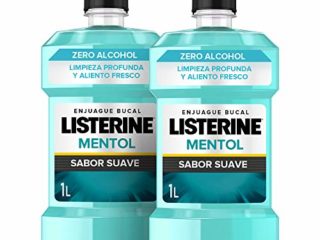 Listerine Enjuage Bucal, Mentol Suave, Pack de 2 x 1000 ml