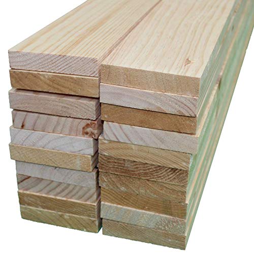 Listones de madera de pino, grosor de 1.8 cm y 9 de ancho. Tabla de madera de pino cepillado (Pack 20 listones, 50cm)