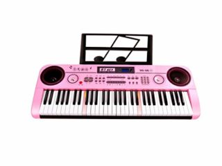 LIUFS-El teclado Teclado Multifuncional Niños Adultos Entrada para Principiantes Inicio 61 Teclas De Piano con Luz (Color : Pink)