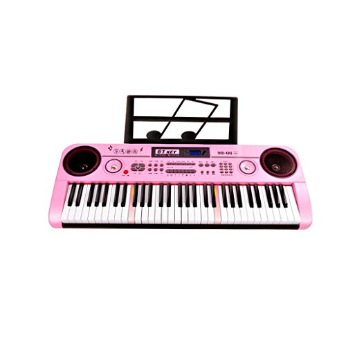 LIUFS-El teclado Teclado Multifuncional Niños Adultos Entrada para Principiantes Inicio 61 Teclas De Piano con Luz (Color : Pink)