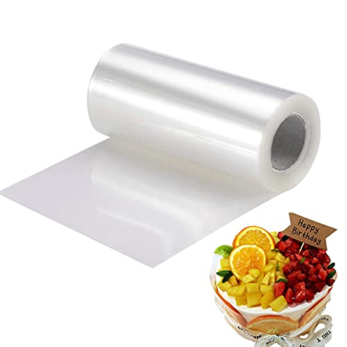 Lámina para borde de tartas, rollo de acetato transparente, 10/15/20 cm x 10 m, rollo de acetato para decoración de tartas, chocolate, mousse, pasteles y postres (8 cm)