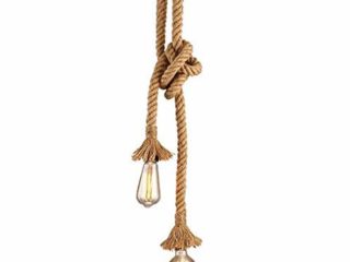Lámpara colgante industrial, STARRYOL cuerda doble de cabeza de cáñamo Iluminación colgante para comedor, sala, restaurante, bar, cafetería - longitud 60cm+60cm