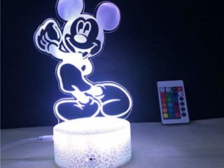 Lámpara de ilusión 3D Mickey Mouse LED Luz nocturna 7 colores intermitentes decoración de dormitorio regalo lámpara de noche creativa regalo