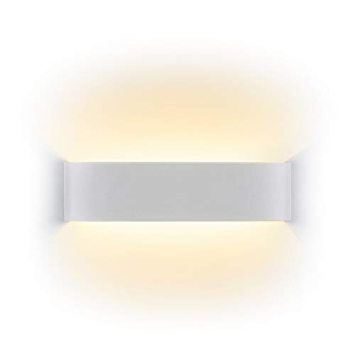 Lámpara de pared Interior 12W Moderna Apliques de Pared Blanco Cálido perfecto Para Lámpara de Decoración Pasillo Dormitorio Baño Pasillo Escaleras Iluminación de Pared Luz de Noche, Blanco Cálido