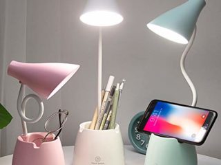 Lámpara escritorio, Flexo LED Escritorio con 3 Modos de Iluminación y 10 Niveles de Brillo, Rotación Regulable de 360 ​​° Para Leer, Estudiar, Trabajar (Verde)