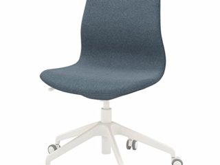 LÅNGFJÄLL - Silla giratoria, color azul y blanco