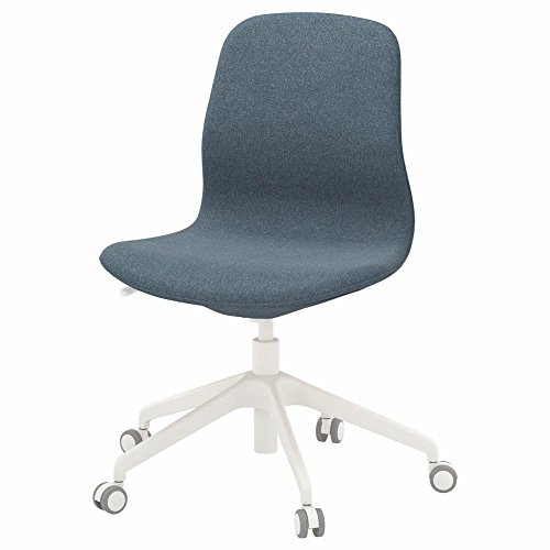 LÅNGFJÄLL - Silla giratoria, color azul y blanco