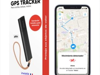 Localizador GPS Invoxia sin Tarjeta SIM con Alerta Antirrobo en Tiempo Real y Gran Autonomía – Suscripción Incluida – Seguimiento Coche, Moto, Scooter, Bolso, Niños, Personas Mayores, Objetos de Valor