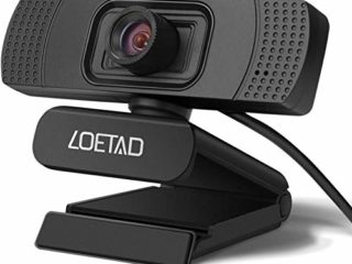 LOETAD Cámara Web Webcam 1080P Full HD con Micrófono Estéreo para Video Chat y Grabación Compatible con Windows, Mac