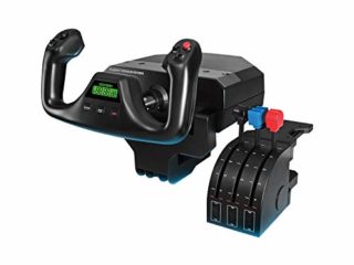 Logitech G Saitek Pro Flight Yoke Palanca de Mandos y Cuadrante de Aceleración para Simulación de Vuelo, Eje de Acero Auténtica y Precisa, 3 Modos, 75 Controles Programables, USB - Negro