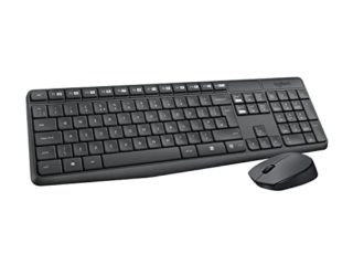 Logitech MK235 Combo con Teclado y Ratón Inalámbrico para Windows, Receptor USB Inalámbrico de 2,4 GHz, 15 teclas FN, Batería de Larga Duración, PC, Portátil, Disposición QWERTY Español - Gris