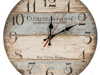 LOHAS Home 30 cm Reloj de Pared de Cuarzo Estilo Toscano Vintage Francesa Paris Reloj de Madera (Victor Hugo)