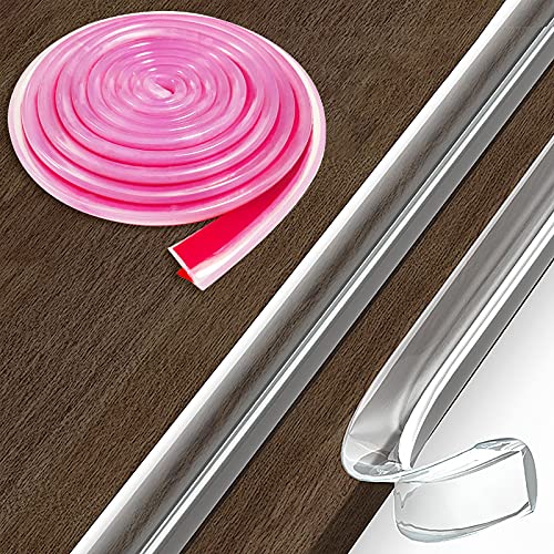 Loiion 100% Silicona Protector Esquinas Pared, Protectores para Esquinas y Bordes, 1M Pre-Adhesivo Transparente Tira Protectora Borde, Anticolisión Tira para Seguridad Bebés y niños