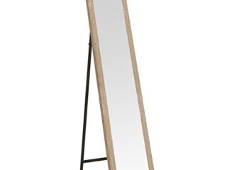 Lola Home Espejo de pie nórdico de Madera de 37 x 157 cm (Beige)