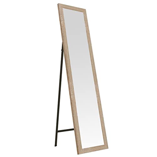 Lola Home Espejo de pie nórdico de Madera de 37 x 157 cm (Beige)