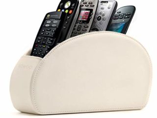 Londo Soporte para mandos a Distancia con 5 Espacios - Organiza mandos de BLU-Ray, TV, Roku o Apple TV - Cuero sintético de PU Revestido en Gamuza - Delgado y Compacto, Ideal para Sala y Dormitorio