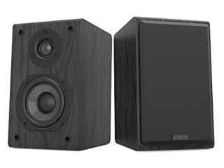 LONPOO LP42 Altavoces HiFi de estantería pasivos de 2 vías (75Wx2 potencia RMS, subwoofer 4", home cinema)