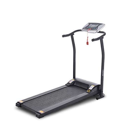 LONTEK Cinta de Correr Eléctrica Plegable con Motor 1.5HP Potente y Silencioso, Cinta de Andar de 0.8-10km/h, Sensor de Pulso, Pantalla LCD, 12 programas automáticos y Auto Lubricación, Color Negro