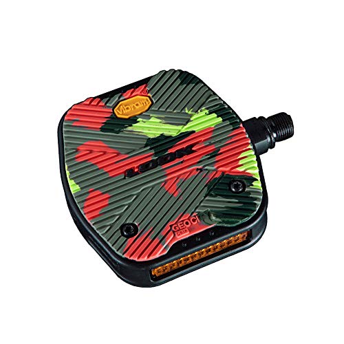 LOOK Cycle - Pedales de Bicicleta Geo City Grip - Pedales Planos - Seguridad Antideslizante - Innovador Activ Grip Rubber - Pedal de Bicicleta Urbana de Alto Rendimiento Premium - Camuflaje Loco